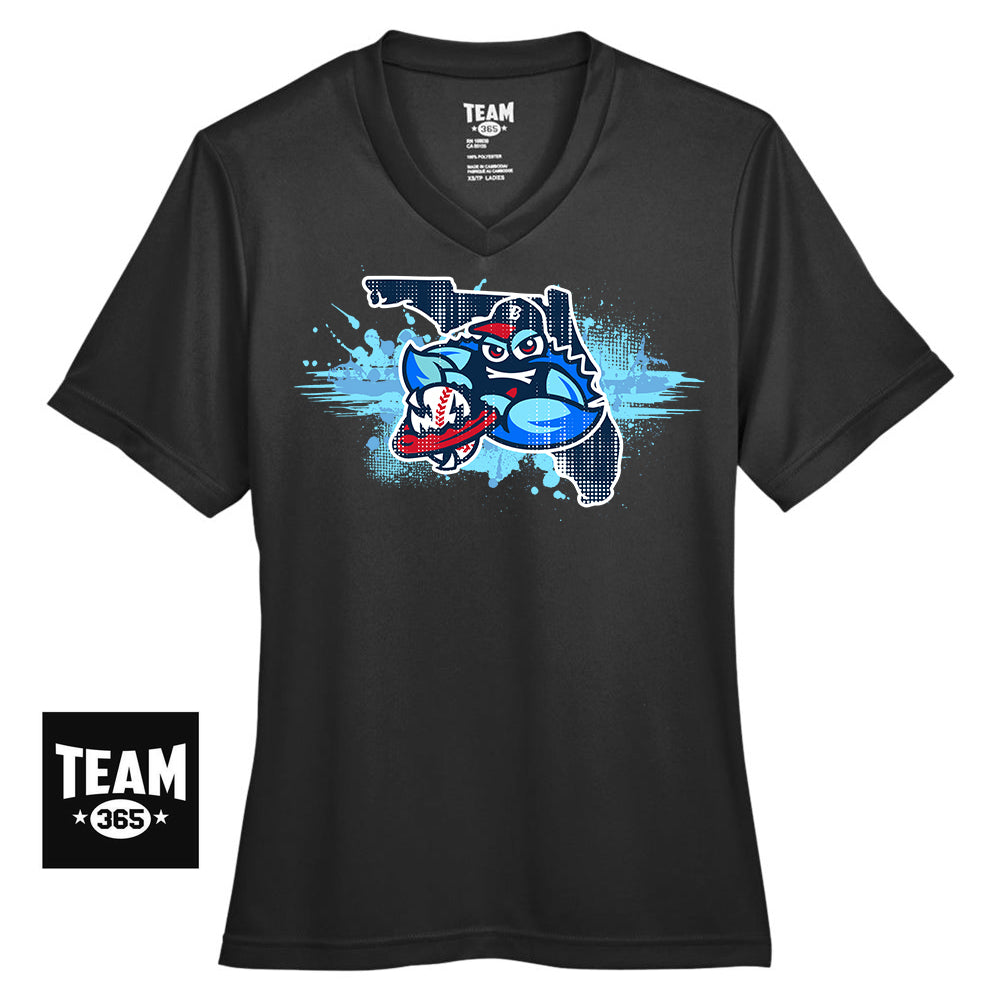 GLITCH - Team 365 TT11W Women's Zone Performance T-Shirt - FCA Blueclaws Baseball