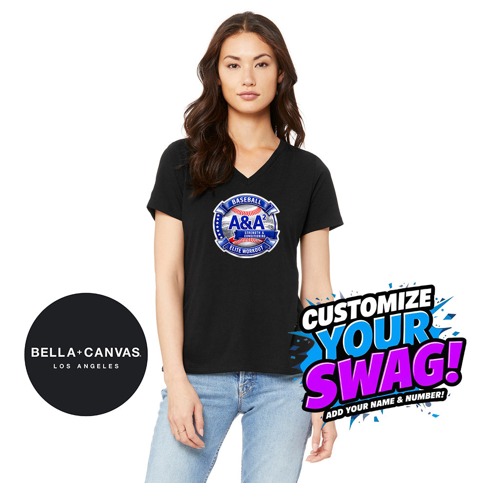 Bella + Canvas 6415 Ladies' Relaxed Triblend V-Neck T-Shirt - A&A Baseball Elite