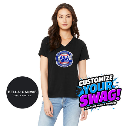 Bella + Canvas 6415 Ladies' Relaxed Triblend V-Neck T-Shirt - A&A Baseball Elite