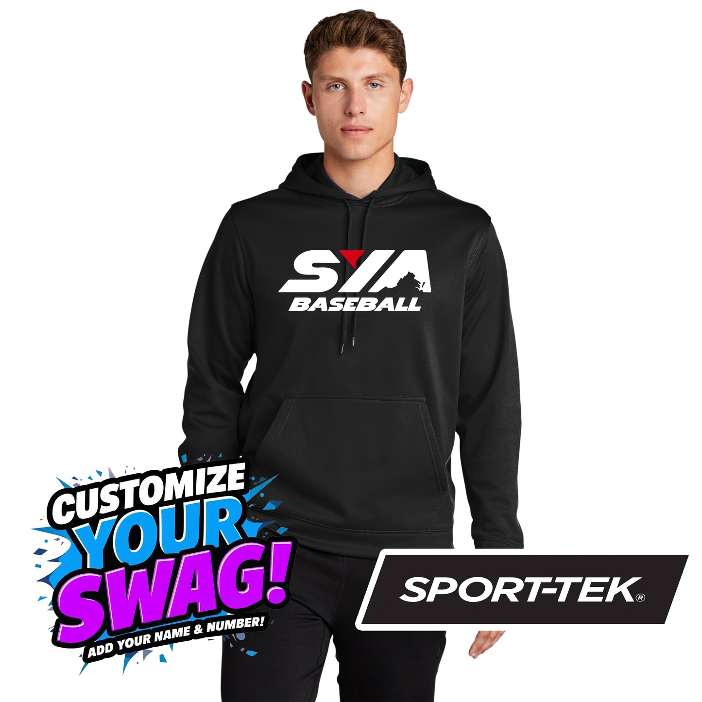 Sport-Tek Sport-Wick Fleece Hooded Pullover F244 - SYA Baseball