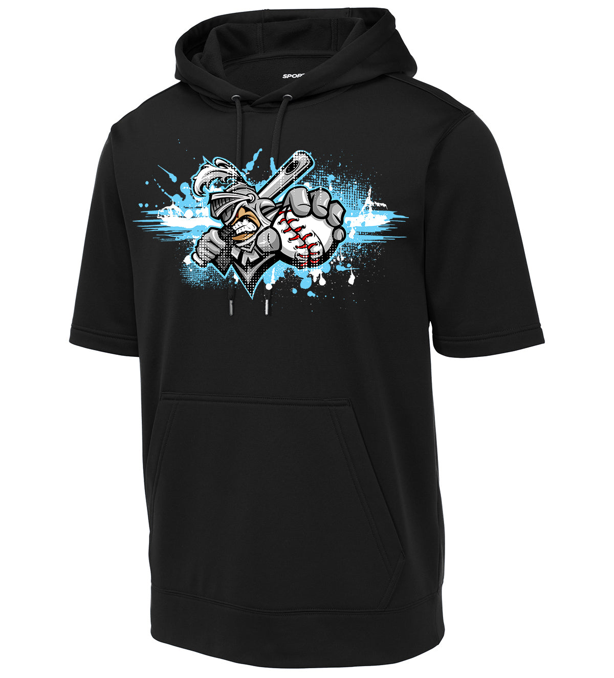 GLITCH - Sport-Tek Sport-Wick Fleece Short Sleeve Hooded Pullover ST251 - Knights Baseball