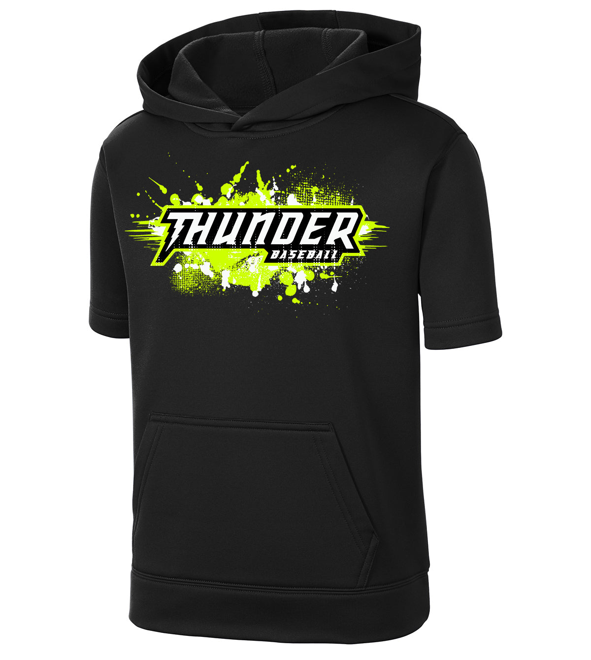 GLITCH - Sport-Tek Youth Sport-Wick Fleece Short Sleeve Hooded Pullover YST251 - Ponte Vedra Thunder Baseball