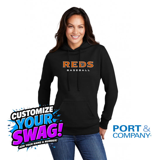Port & Company Women's Core Fleece Pullover Hooded Sweatshirt LPC78H - Ancient City Reds