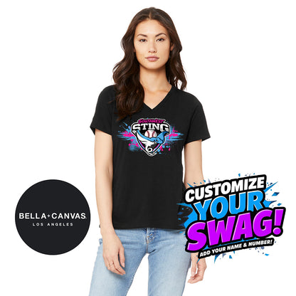 Bella + Canvas 6415 Ladies' Relaxed Triblend V-Neck T-Shirt - Southwest Sting Baseball