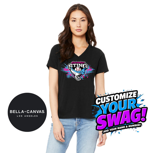 Bella + Canvas 6415 Ladies' Relaxed Triblend V-Neck T-Shirt - Southwest Sting Baseball