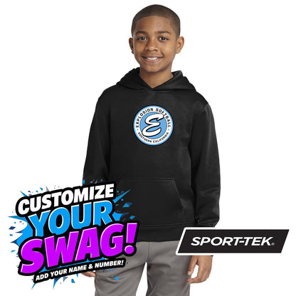 Sport-Tek Youth Sport-Wick Fleece Hooded Pullover YST244 - Explosion Softball