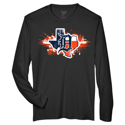 GLITCH - Team 365 Youth & Men's Zone Performance Long-Sleeve T-Shirt - Dallas Tigers Baseball