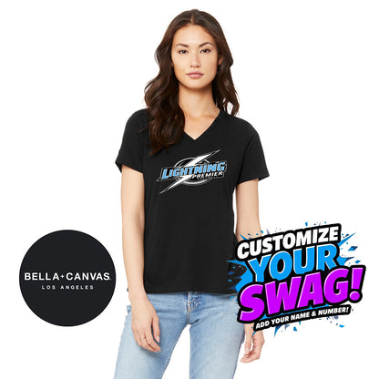 Bella + Canvas 6415 Ladies' Relaxed Triblend V-Neck T-Shirt - Lightning Premier Softball