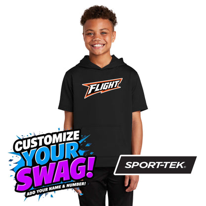 Sport-Tek Youth Sport-Wick Fleece Short Sleeve Hooded Pullover YST251 - FCF Flight Baseball