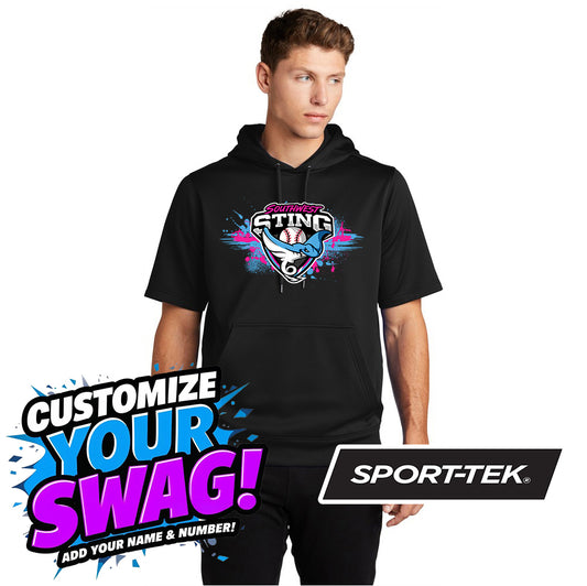 Sport-Tek Sport-Wick Fleece Short Sleeve Hooded Pullover ST251 - Southwest Sting Baseball