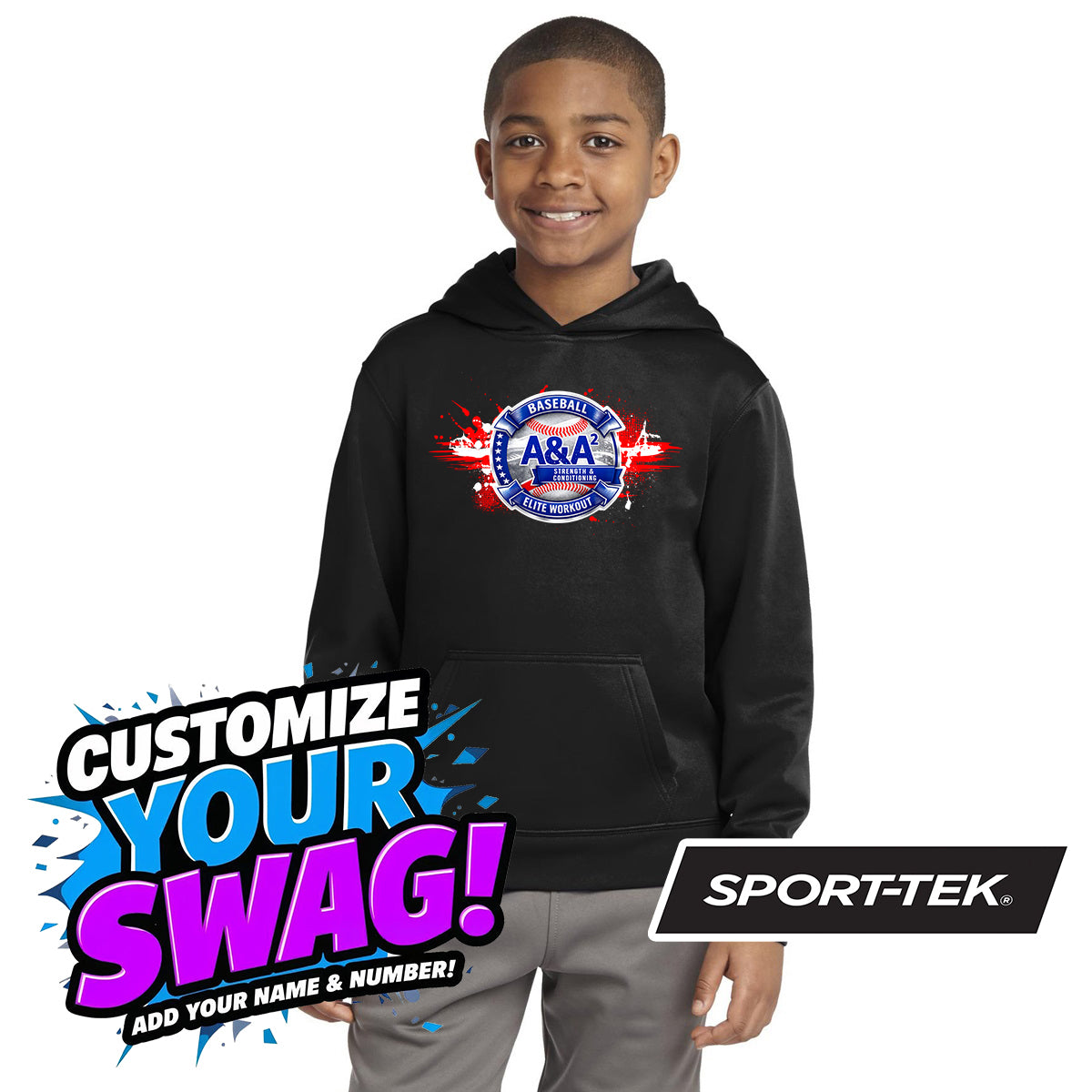 Sport-Tek Youth Sport-Wick Fleece Hooded Pullover YST244 - A&A Baseball Elite