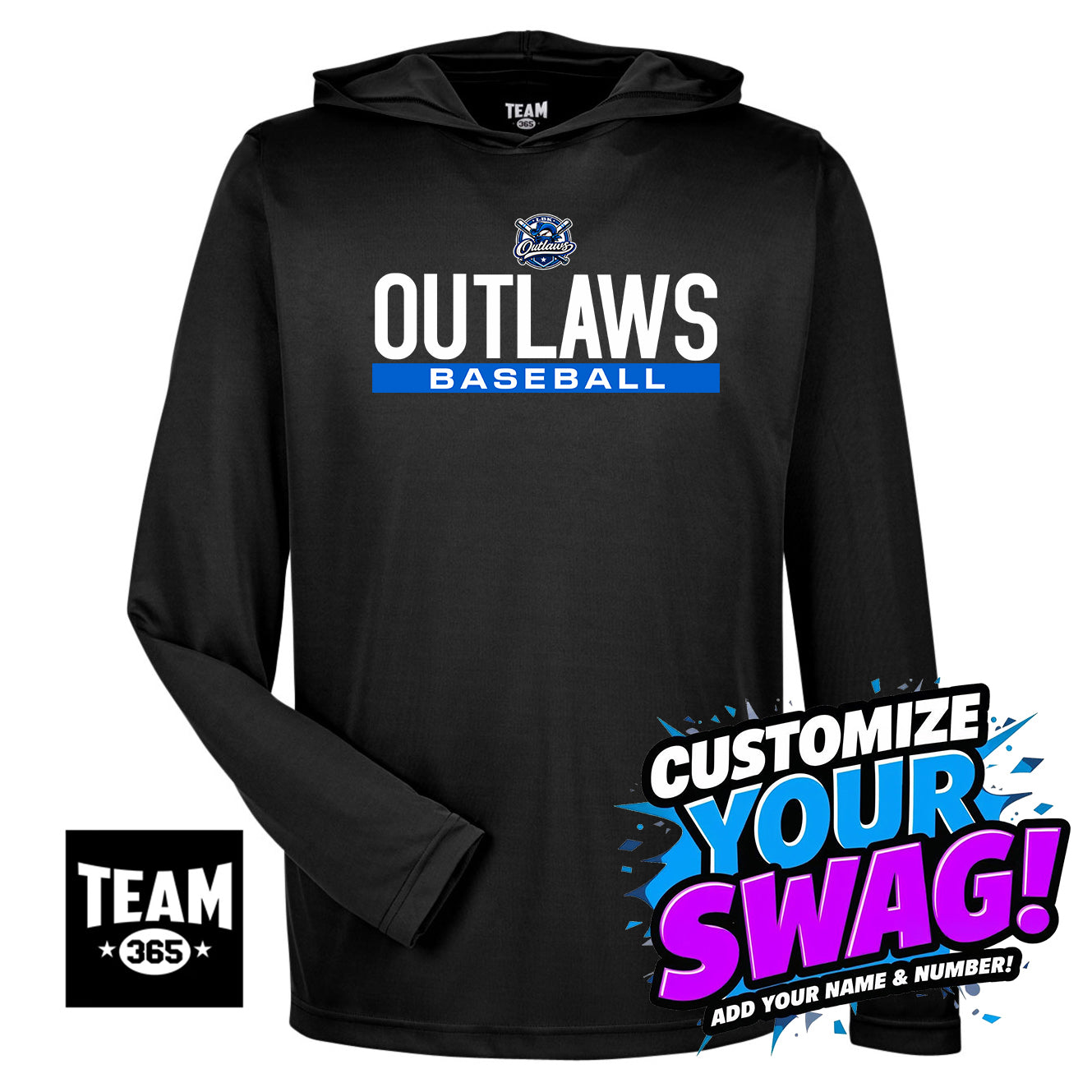 Team 365 Youth & Men's Zone Performance Hoodie - LBK Outlaws Baseball