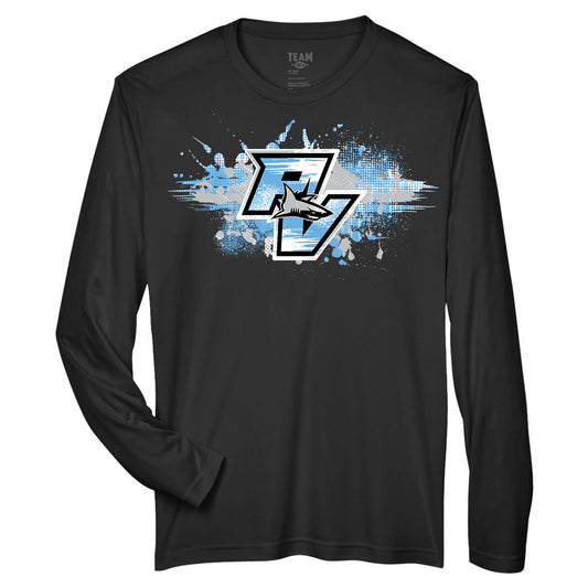 GLITCH - Team 365 Youth & Men's Zone Performance Long-Sleeve T-Shirt - PVAA Sharks Baseball