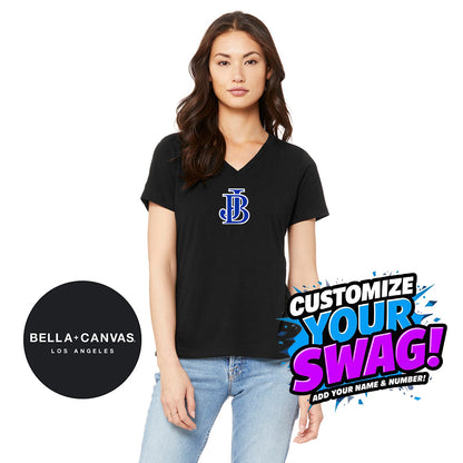 Bella + Canvas 6415 Ladies' Relaxed Triblend V-Neck T-Shirt - Jax Beach Baseball