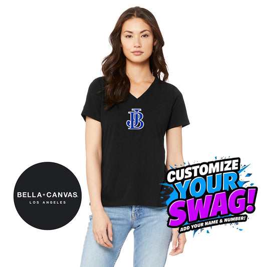 Bella + Canvas 6415 Ladies' Relaxed Triblend V-Neck T-Shirt - Jax Beach Baseball