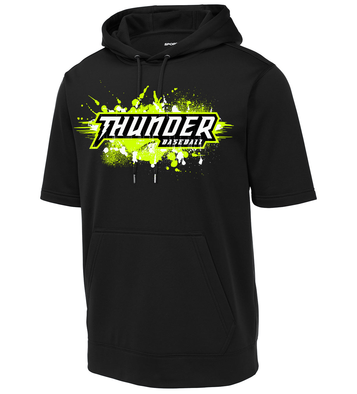 GLITCH - Sport-Tek Sport-Wick Fleece Short Sleeve Hooded Pullover ST251 - Ponte Vedra Thunder Baseball