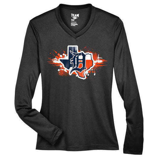 GLITCH - Team 365 TT11WL Women's Zone Performance Long-Sleeve T-Shirt - Dallas Tigers Baseball