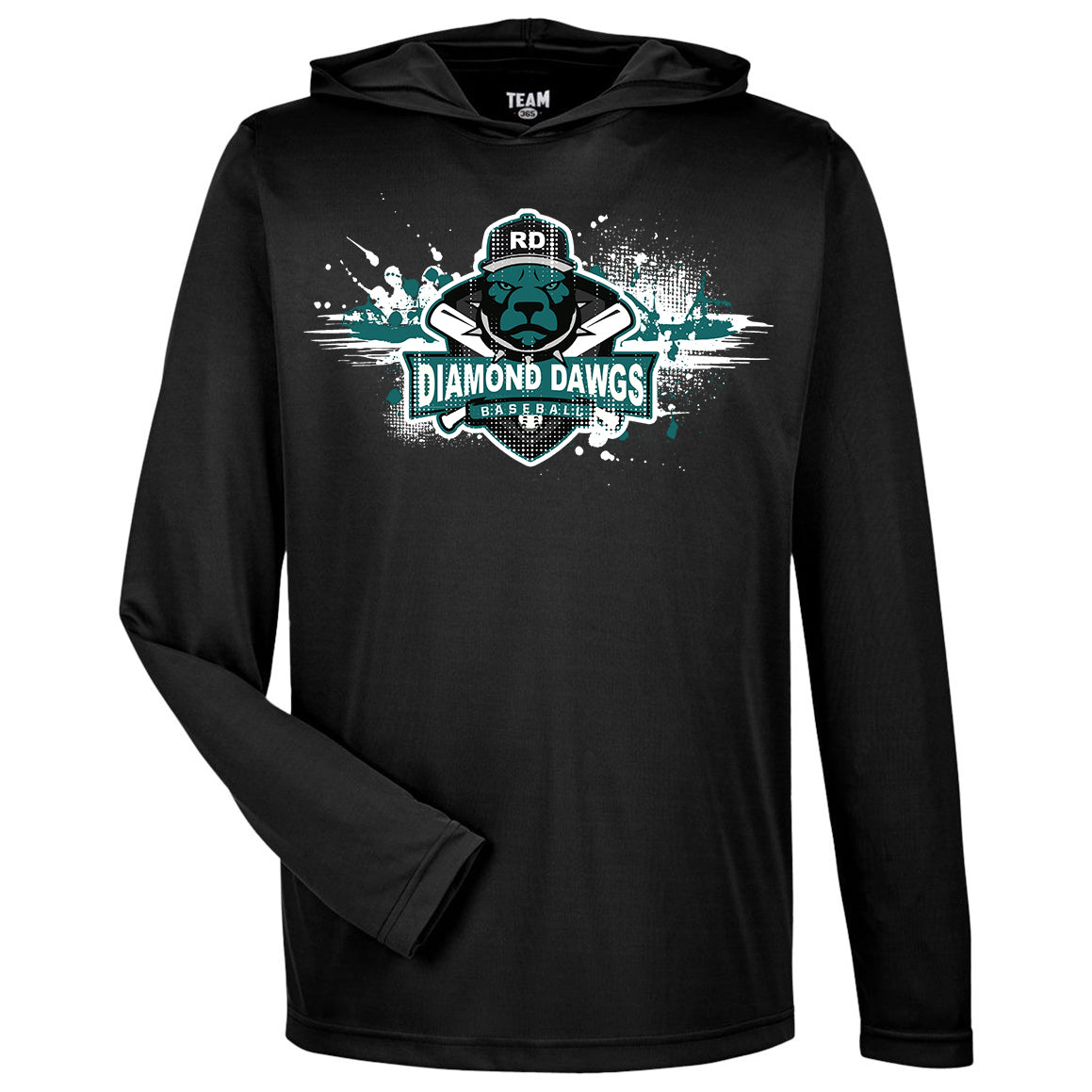 GLITCH - Team 365 Youth & Men's Zone Performance Hoodie - Diamond Dawgs Baseball
