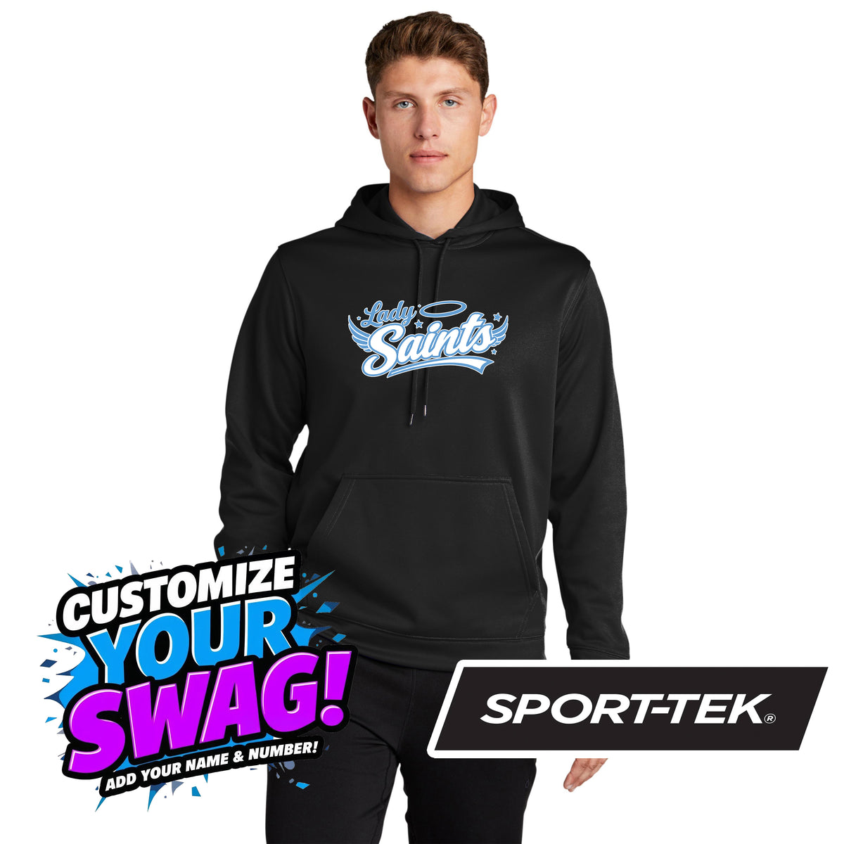 Sport-Tek Sport-Wick Fleece Hooded Pullover F244 - Lady Saints Softball