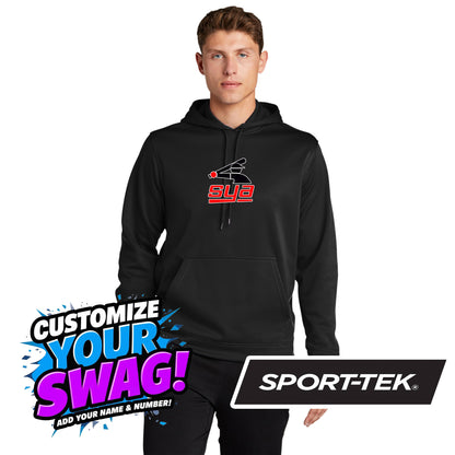 Sport-Tek Sport-Wick Fleece Hooded Pullover F244 - SYA Batter Logo