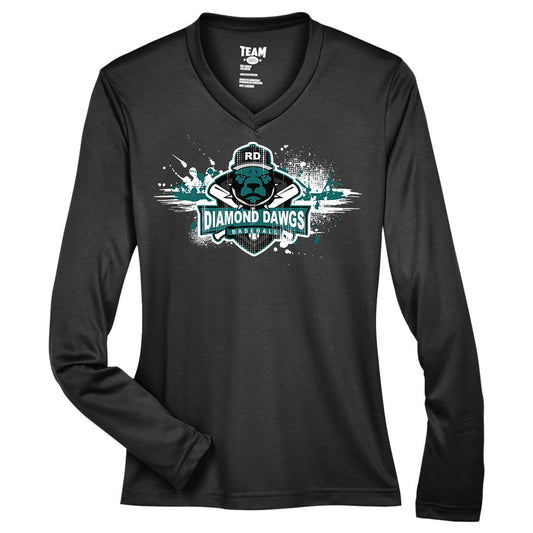 GLITCH - Team 365 TT11WL Women's Zone Performance Long-Sleeve T-Shirt - Diamond Dawgs Baseball