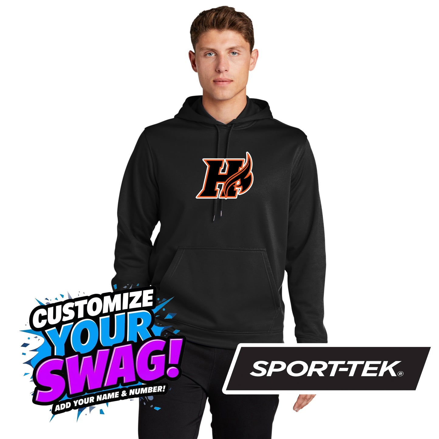 Sport-Tek Sport-Wick Fleece Hooded Pullover F244 - Harrisburg Heat Softball