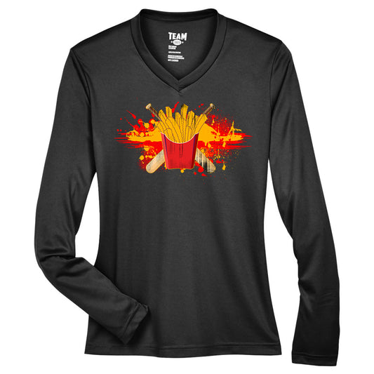GLITCH - Team 365 TT11WL Women's Zone Performance Long-Sleeve T-Shirt - Team Rally Fries Baseball