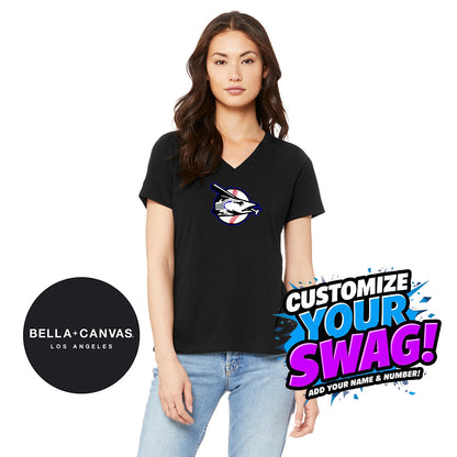 Bella + Canvas 6415 Ladies' Relaxed Triblend V-Neck T-Shirt - Jax Beach Baseball