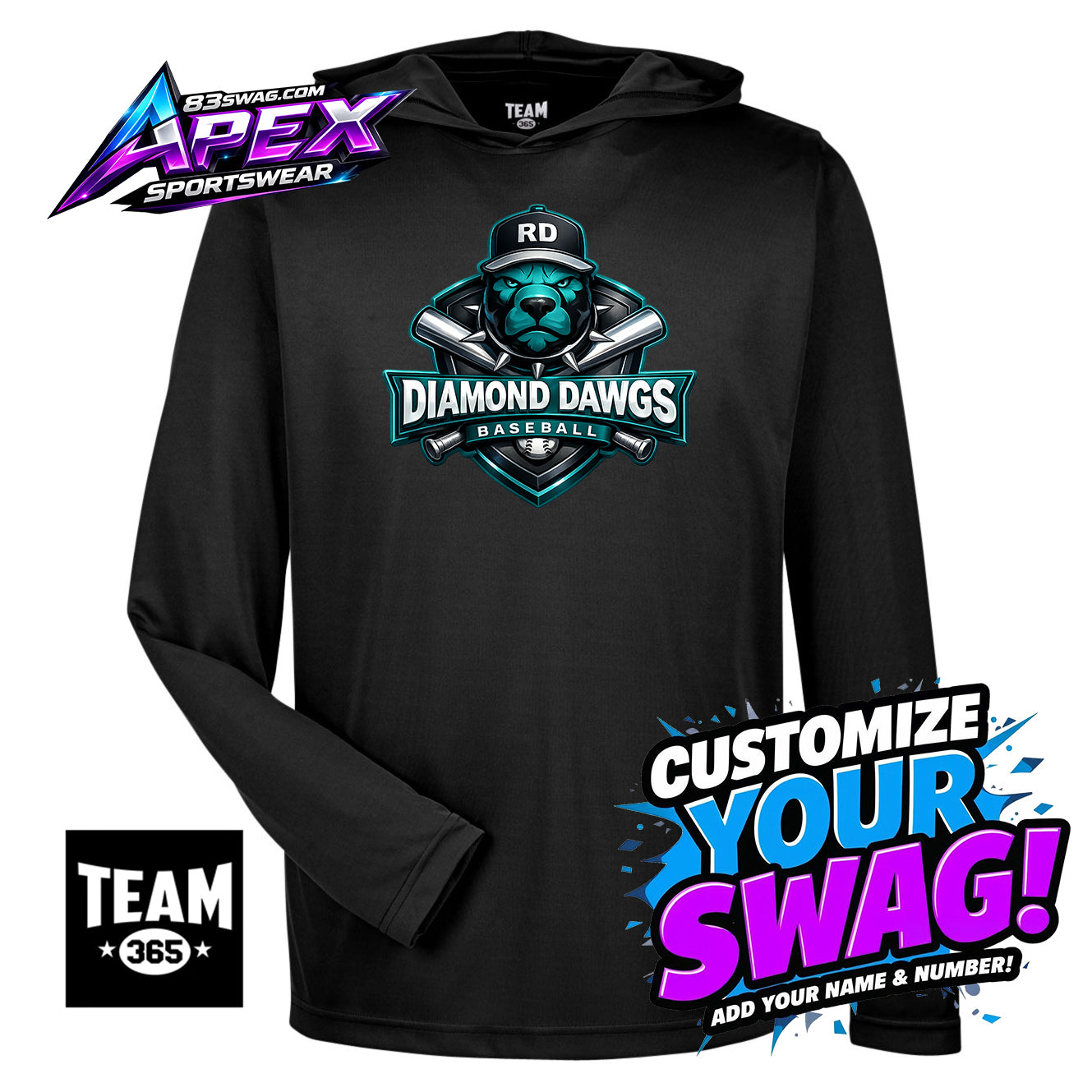 APEX Team 365 Youth & Men's Zone Performance Hoodie - Diamond Dawgs Baseball