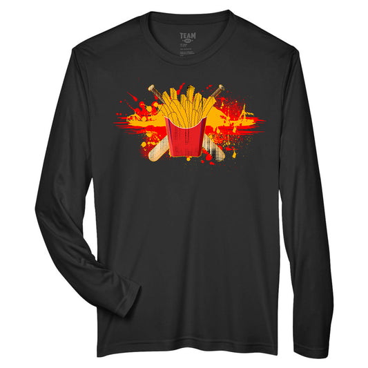 GLITCH - Team 365 Youth & Men's Zone Performance Long-Sleeve T-Shirt - Team Rally Fries Baseball
