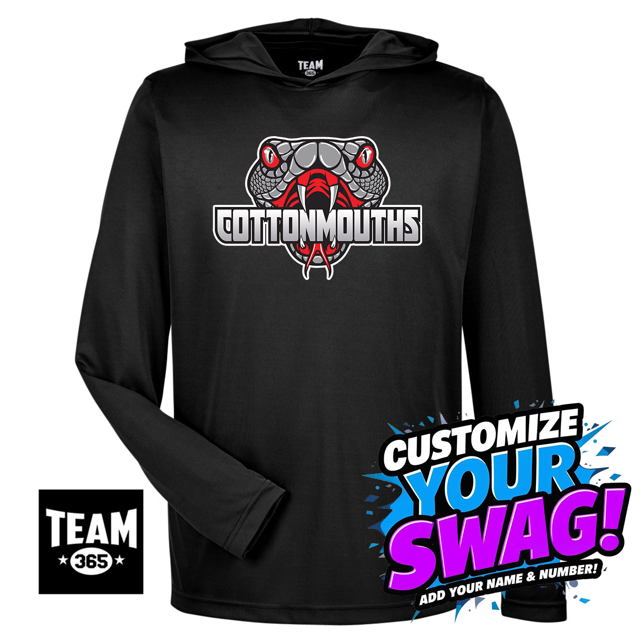 Team 365 Youth & Men's Zone Performance Hoodie - Black Creek Cottonmouths
