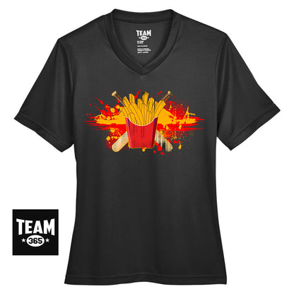 GLITCH - Team 365 TT11W Women's Zone Performance T-Shirt - Team Rally Fries Baseball