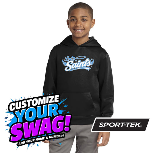 Sport-Tek Youth Sport-Wick Fleece Hooded Pullover YST244 - Lady Saints Softball