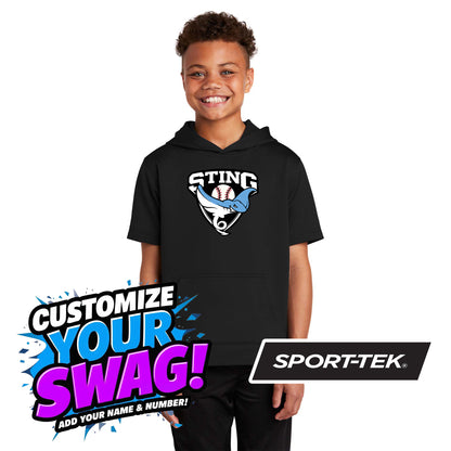Sport-Tek Youth Sport-Wick Fleece Short Sleeve Hooded Pullover YST251 - Southwest Sting Baseball