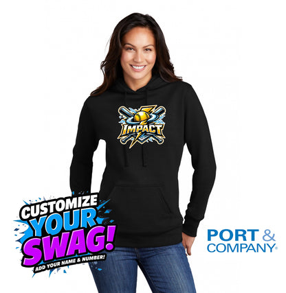 Port & Company Women's Core Fleece Pullover Hooded Sweatshirt LPC78H - Impact Softball - Massachusetts