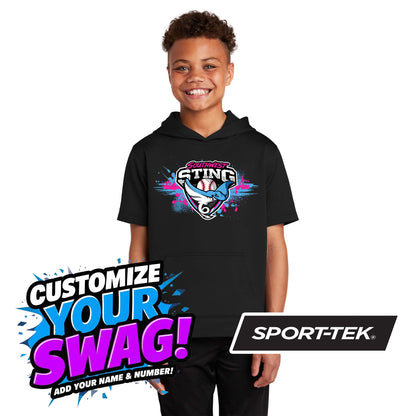 Sport-Tek Youth Sport-Wick Fleece Short Sleeve Hooded Pullover YST251 - Southwest Sting Baseball