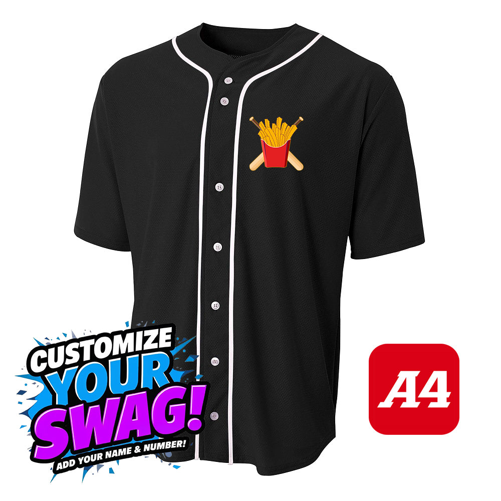 A4 Apparel N4184 Game Day Classic Baseball Jersey - Team Rally Fries Baseball