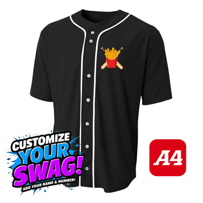 A4 Apparel N4184 Game Day Classic Baseball Jersey - Team Rally Fries Baseball