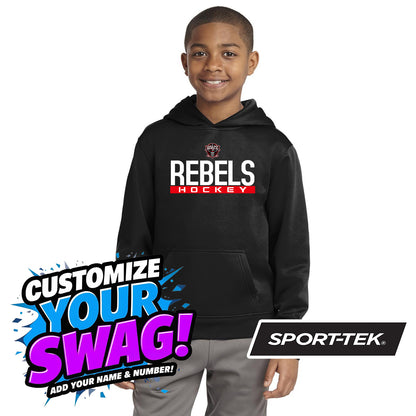 Sport-Tek Youth Sport-Wick Fleece Hooded Pullover YST244 - Casco Bay Rebels Hockey