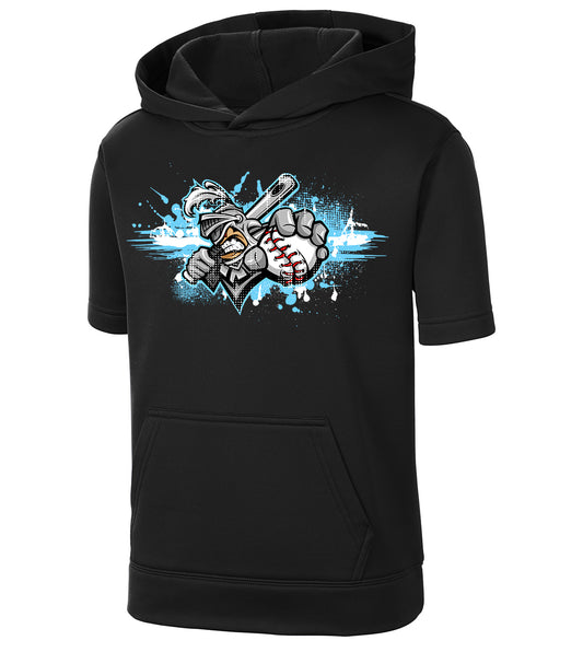 GLITCH - Sport-Tek Youth Sport-Wick Fleece Short Sleeve Hooded Pullover YST251 - Knights Baseball