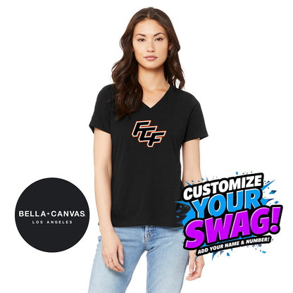 Bella + Canvas 6415 Ladies' Relaxed Triblend V-Neck T-Shirt - FCF Flight Baseball