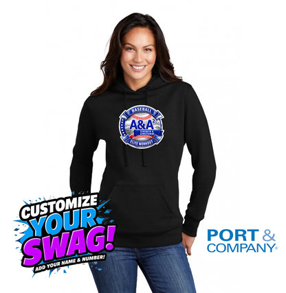 Port & Company Women's Core Fleece Pullover Hooded Sweatshirt LPC78H - A&A Baseball Elite