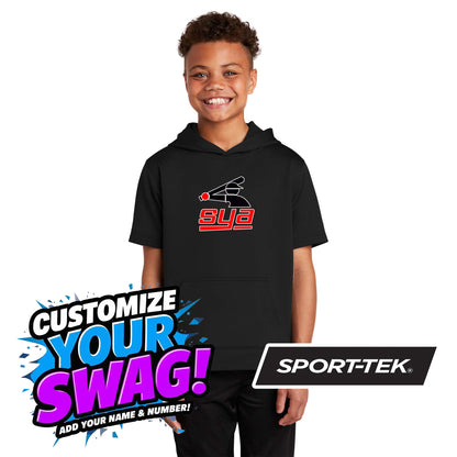 Sport-Tek Youth Sport-Wick Fleece Short Sleeve Hooded Pullover YST251 - SYA Batter Logo