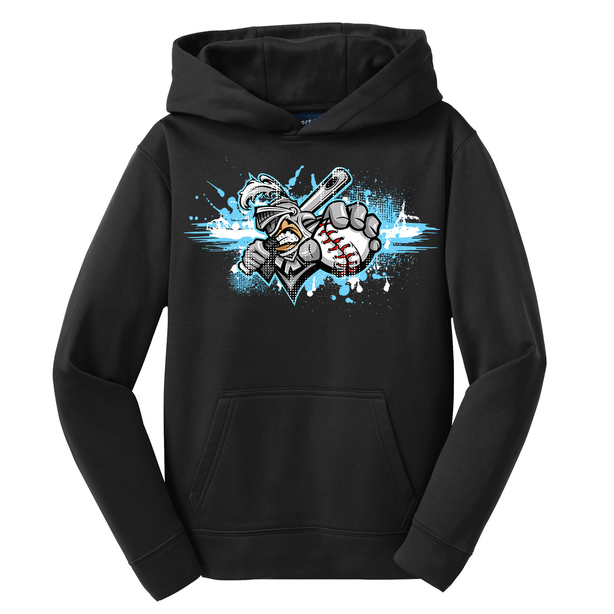 GLITCH - Sport-Tek Youth Sport-Wick Fleece Hooded Pullover YST244 - Knights Baseball
