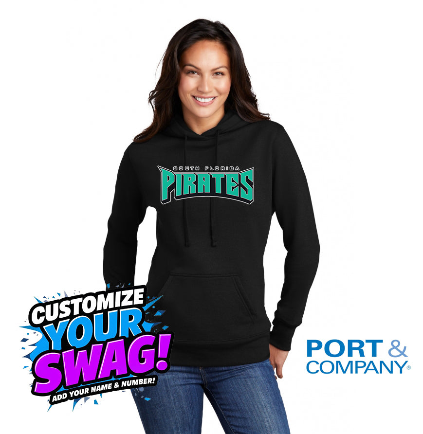 Port & Company Women's Core Fleece Pullover Hooded Sweatshirt LPC78H - South Florida Pirates