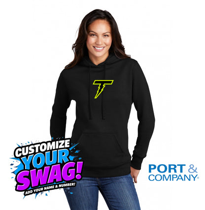 Port & Company Women's Core Fleece Pullover Hooded Sweatshirt LPC78H - Ponte Vedra Thunder Baseball