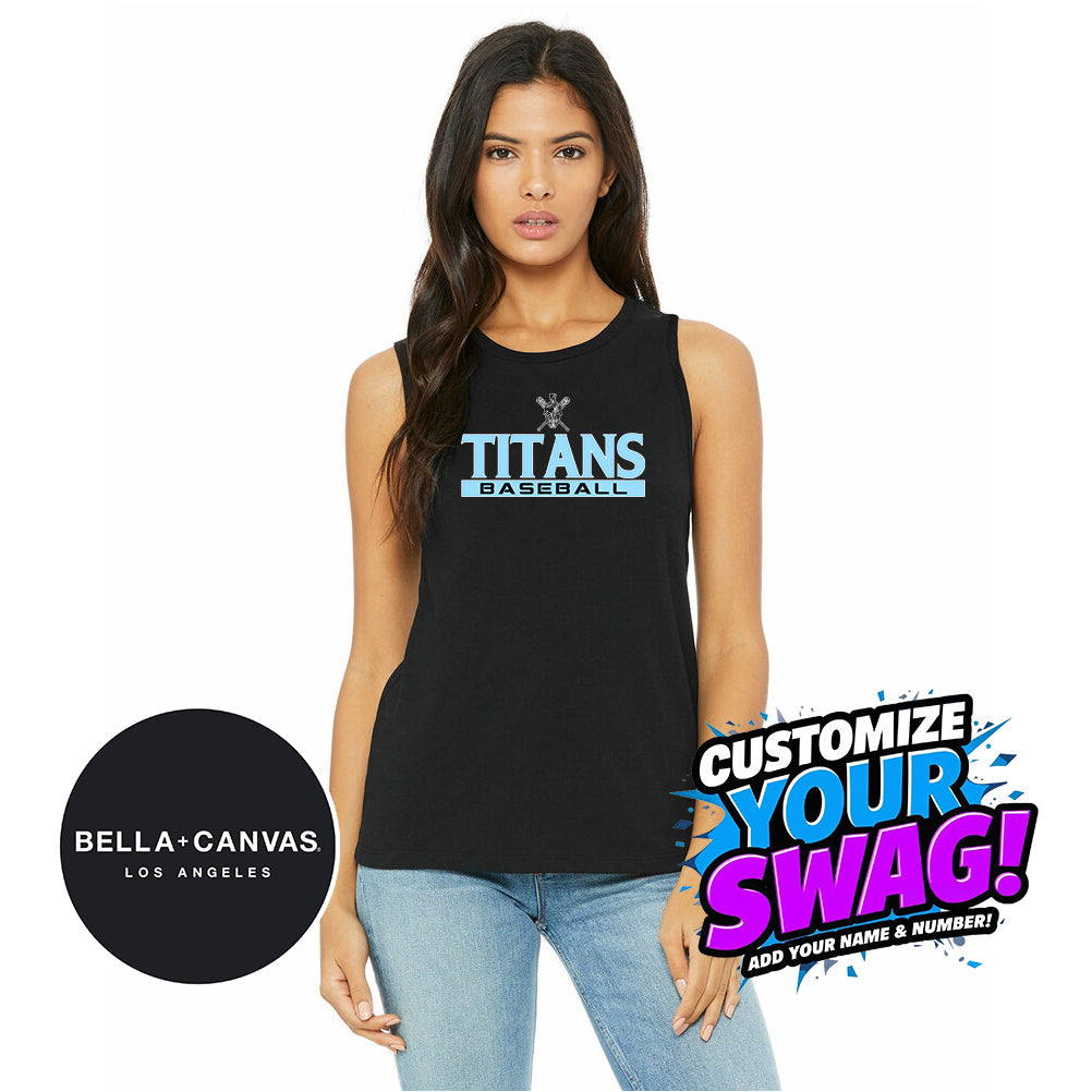 Bella + Canvas B6003 Women's Jersey Muscle Tank - St. Johns TItans Baseball