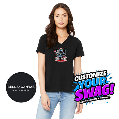 Bella + Canvas 6415 Ladies' Relaxed Triblend V-Neck T-Shirt - Swat Medic Cards
