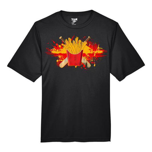 GLITCH - Team 365 Youth & Men's Zone Performance T-Shirt - Team Rally Fries Baseball