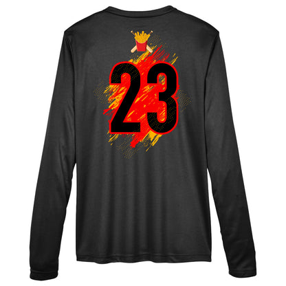GLITCH - Team 365 TT11WL Women's Zone Performance Long-Sleeve T-Shirt - Team Rally Fries Baseball